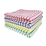 GION Frottee Geschirrtücher 4-er Set Küchenhandtücher Geschirrtücher 100% Baumwolle Soft Touch Super saugfähig Reinigung Trocknen (39 x 70 cm, 4)