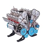 V8 Motor Bausatz, 1: 3 V8 Engine, 8 Zylinder Metall Auto Motor - über 500 Teile - Simulation Motor mit Funktionsfähiges, Engine Kit für Auto Fans, Kinder & Erw