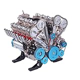 V8 Motor Bausatz, 1: 3 V8 Engine, 8 Zylinder Metall Auto Motor - über 500 Teile - Simulation Motor mit Funktionsfähiges, Engine Kit für Auto Fans, Kinder & Erw