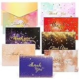 Giiffu® 16 Dankeskarten Karten für jeden Anlass, Das Gold glänzt auf Thank You Cards, für Hochzeiten, Geschäftsreisen, Weihnachtskarten 4 x 6 Zoll (8 Designs)