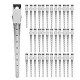 Locken-Clips, 36 Stück Edelstahl-Trennungsclips ohne Verrutschen und Verklemmen Einzelner Zinken-Curl-Clip-Abschnittsclips Haarnadeln zum Trocknen, Schneiden, Frisur, Make-up