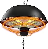 LLLZM heizstrahler terrasse, Hngende Elektrische Terrassenheizung, 2 Wrmeeinstellungen, Schnellheizung, Wasserdicht, Super Leise,1500W,Terrassenheizer Fr Innen/
