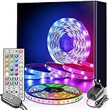 LED Strip 6m, RGB LED Streifen, LED Lichterkette mit Fernbedienung 6m Upgrade auf 6m, Musiksync Farbwechsel LED Band Lichter,led lichter für die Beleuchtung