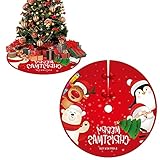 TinaDeer Weihnachtsbaum Rock Rot - 90CM Weihnachtsbaumdecke Rund Baumdecke Decke für Weihnachtsfeiertag Dekorationen, Weihnachtsbaumrock Christmas Decorations (A, 90CM)