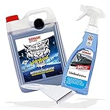detailmate SONAX Winterset: WinterBeast AntiFrost + KlarSicht 5L Scheibenreiniger 5L Kanister mit Ausgießer + Scheibenenteiser Sprühflasche 750ml mit Citrusduft + Eiskratzer transp