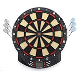 XHLLX Elektronische Dartscheibe, Softdart mit automatischer Wertung, mit 6 Pfeilen, LCD-Display, 26 Modi, 185 Möglichkeiten, Dartscheibe zu Spielen F