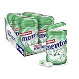 Mentos Kaugummi Pure Fresh Spearmint, 6er Box Kaugmmi-Dragees, zuckerfrei mit Spearmintgeschmack