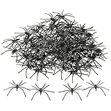 LOOPES 200pcs Halloween Spinne Set Plastik Spinnen Schwarz Mini Achtbeiner Halloween Horror Deko Streudeko für Kinder Party Gruselige Spinnen 4,2cm x 4