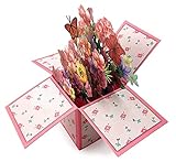 iLovepaper 3D Pop-Up Karte Blumen - 3D Blumenkarte für Freundin, Frau oder Mutter (Geburtstagskarte, Runder Geburtstag, Muttertag) - Popup Glückwunschkarte mit Blumenstrauß …