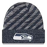 New Era Seattle Seahawks Beanie - NFL 2018 Sideline Sport Td Knit - Navy/Grey - One-S