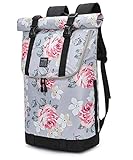 EverVanz Laptop-Rucksack, Damen & Herren Roll Top Wasserdichter Wanderrucksack, Leichter, Lässiger Rucksack, Stylische S