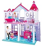 Steffi Love Dreamhouse / Großes Spielhaus / 4 Räume / OHNE PUPPEN / 84cm hoch / Zwei Etagen / Funktionstüchtige Klingel / Zusammenklappb