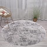 Veloursteppich,Home Hochflor Teppich Rund Wohnzimmer Shaggy Modern Langflor Kunstfell Flauschig,Niedlich,Superweich für Kinderzimmer Schlafzimmer Flur rutschfeste Unterseite Badezi (B, 60X60CM)