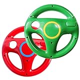 NBCP Rennrad für Nintendo Wii Mario Kart Lenkrad für Nintendo Wii-Spiel Fernbedienung 2er Pack (rote und grüne Farbe)