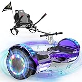 EVERCROSS Hoverboards mit Sitz Self Balance Scooter mit Hoverkart 6,5' Hover Scooter Board Bluetooth Lautsprecher & LED G