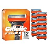 Gillette Fusion 5 Rasierklingen, 12 Ersatzklingen für Nassrasierer Herren mit 5-fach Kling