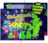 VULAVA 12x EINLADUNGSKARTEN für Party und Kindergeburtstag - die Karten im frech bunten Monster Design sind die perfekte EINLADUNG für Jungen Mädchen Kinder zum Geburtstag Einschulung und KINDERPARTY