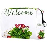 Große Schminktasche Reißverschlusstasche Travel Cosmetic Organizer für Frauen und Mädchen - Blumen Gartengeräte (2)