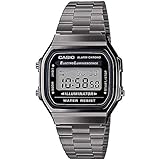 Casio Herren Digital Japanischer Quarz Uhr mit Edelstahl Armband A168WEGG-1AEF