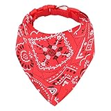 Hunde Bandana Kopftücher Haustier Halstuch Einstellbare für Welpen Kleine Hund Katze (L, Rot)
