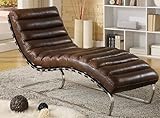 Phoenixarts Chaise Echtleder Vintage Leder Relaxliege Braun Design Recamiere Liege Sessel Chaiselongue Ledersessel NEU 436