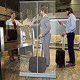 HYDT Store en bambou Hotelbüro Rezeptionistin Transparente Hygienesiebe, Steht Single Pop Up Roller Banner Ausstellungsdisplay mit Breiter Basis (Size : 100×200cm/39.7×78.7in)