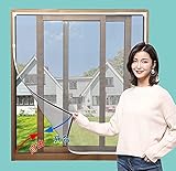 Queta DIY Magnetische Fliegenfenster Fenster, Insektenschutz Fliegengitter, Insektenschutz Fenster, Waschbar, kein Bohren oder Schrauben, Gute Luftdurchlässigkeit 120 x 150