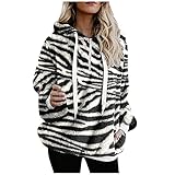 TTWOMEN Damen Langarm Kapuzen Sweatshirt Mantel Winter Warmer Reißverschluss Plus Size Jacken Outwear mit T