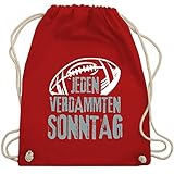 Shirtracer American Football Outfit Trikot - Jeden verdammten Sonntag Grunge - Unisize - Rot - WM110 - WM110 - Turnbeutel und Stoffbeutel aus Baumw