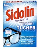 Sidolin feuchte Reinigungstücher, 20 Stück für Brillen, Displays und B