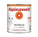 Alpina Farben GmbH    Alpine Weiß 2  L, Seide matt, 2 in 1 Grundierung und Farbe, Lackfarbe, weiß