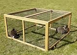 Kerbl Freilaufgehege mit Ausbruchsperre aus Holz für Nagetiere, 116 x 116 x 58