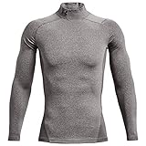 Under Armour mens ColdGear Armour Compression Mock , Charcoal Light Heather (020)/Black , Larg