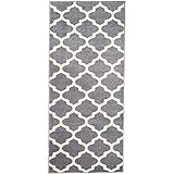 Carpeto Teppich Läufer Flur - Marokkanisches Teppichläufer – Kurzflor, Weich - für Wohnzimmer Schlafzimmer - ÖKO-TEX Zertifiziert - Furuvik Kollektion - Grau - 70 x 150