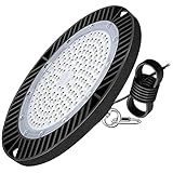 Kingwei 150W LED Strahler LED Werkstattlampe, 6500K Kaltweiß LED UFO Industrielampe,21000LM Hallenstrahler Hallenbeleuchtung für Werkstätten und Fabrik
