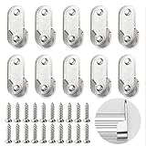 Fmlkic 10er-Pack ovale Garderobenstange aus Zinklegierung mit 20 Schrauben Garderobenflanschhalterung für Kleiderstangen Kleiderstangenhalter mit Schraub