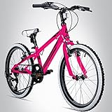 Bergsteiger Kansas 20, 24 Zoll Kinderfahrrad, geeignet für 6, 7, 8, 9, 10, 11 Jahre, Shimano 6 Gang-Schaltung, Mountainbike mit Weißwandbereifung, Jungen-Fahrrad, Mädchen-F