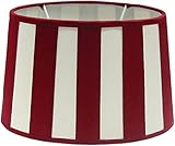 Tisch-Lampenschirm Chintz *oval* Balkenstreifen rot/beige Du=26 / Do=21 / H=17,5cm Befestigung unten E27 (optional lieferbar Reduzierring auf E14) (Amazon B06XHPVZ4G))