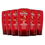 L'Oréal Paris Elvital Farbschutz Haarkur ohne Ausspülen, Für coloriertes oder gesträhntes Haar, Ohne Parabene, Color-Glanz Intensiv-Aufbaukur, 6 x 125