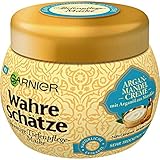 Garnier Wahre Schätze Cremige Tiefenpflege-Maske, Haarkur mit Arganöl aus Marokko, Haarpflege für trockenes Haar, 300