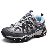 SPSHOOS Wanderschuhe Herren Damen Leicht Atmungsaktiv Trekkingschuhe rutschfest Outdoor Hiking Schuhe Gr.35-46 Grau 37