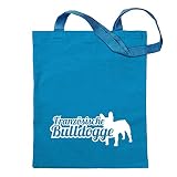 Kiwistar Französische Bulldogge Tragetasche Baumwolltasche Stoffbeutel Umhängetasche Langer Henk