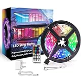 LED Lichtleisten 5M RGB 5050 SMD 150 LEDs, Mehrfarbige Lichtleisten-Streifen mit 44 Tasten IR-Fernbedienung für TV-Hintergrundbeleuchtung, Haus, Küche, S