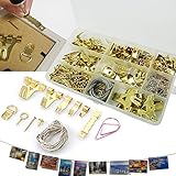 Snowve Bilderhaken-Sortiment 250-teilig - Bildaufhänger & Haken im Set - Vorsortiert in praktischer Kunststoffbox, Aufhänger für B