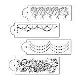 PräGematte Strukturmatte Schablonen Torten Deko Schablonen Kuchen Diy Textur Reliefform Zum Dekorieren Und Backen Von Kuchen,GepräGtes KuchengebäCk,Passend FüR Die Seite Des Kuchens,4 StüCk