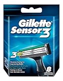 Gillette Sensor3 Rasierklingen mit verbesserten Gleitstreifen für eine glatte und komfortable Rasur, 8 Ersatzkling