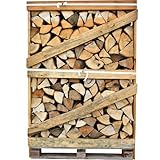 Eiche 25cm 1,4 Raummeter Trockenes Holz Palettenkiste Feuerholz Laubholz trocken Kaminholz Unter 20% Luftfeuchtigk