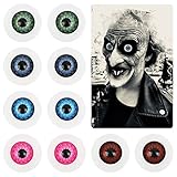 ZERHOK Halloween Augäpfel, 10 Stück Halbrunde Gruselige Augen Horrormaske Schädel Kostüm Prop Realistisches Auge für Halloween Haunted House Vampir Zombie Cosplay Requisiten (20mm)