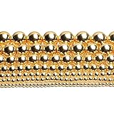 YELVQI Schön Natürliche Steinperle Gold Silber Farbe Hämatit Runde Facettierte Perlen für Schmuckherstellung Armband Halskette 15 '' Stränge (Color : Golds Plated, Size : 8mm 45pcs)
