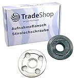 Trade-Shop 16mm Flansch Aufnahme mit Stegen + Stirnlochschraube M8 Gewinde kompatibel mit DeWalt Bosch Flex Winkelschleifer/E